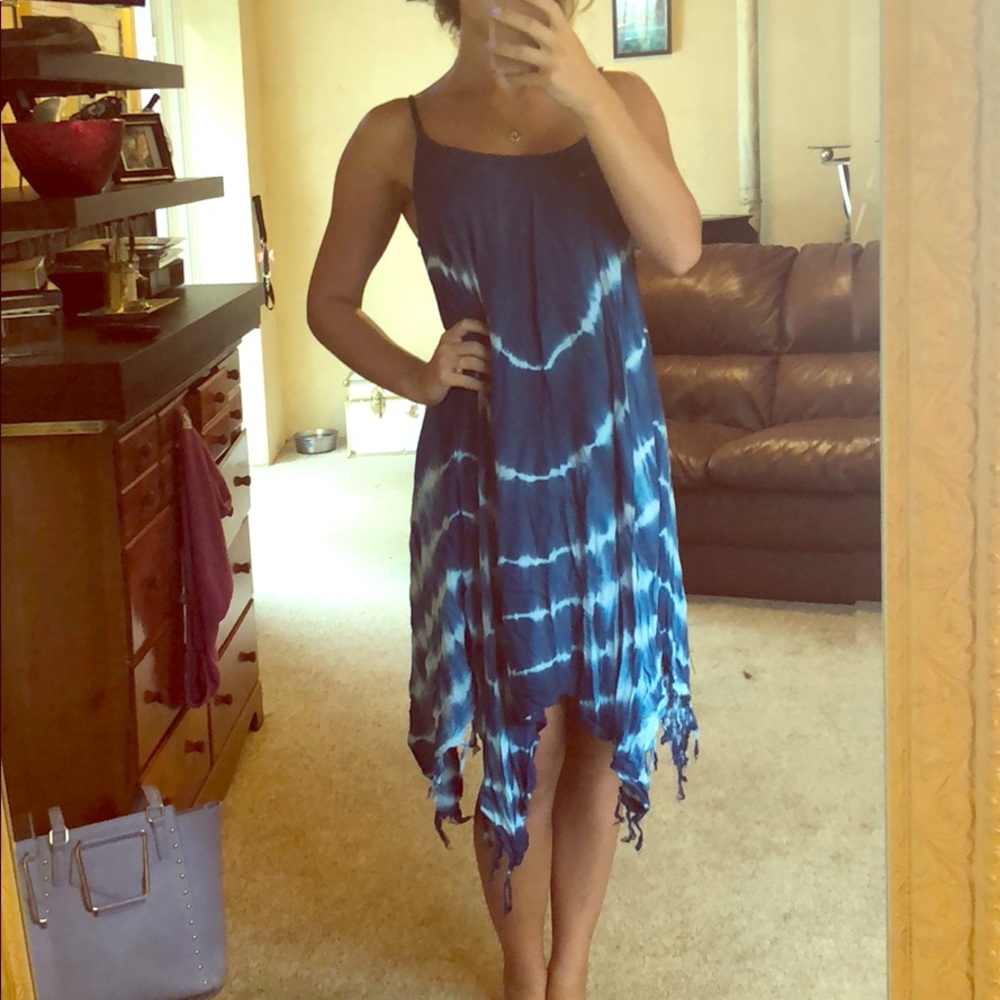 Blue tie dye dress